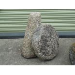 A Cornish granite staddle stone, height 73cm, diameter 46cm.