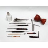Medical instruments - An Evans & Co. tortoiseshell handled locking twin bladed tool, Evans Old