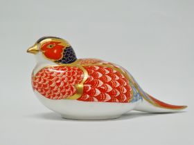 Royal Crown Derby paperweight - A paperweight modelled as a pheasant, height 17.5cm.