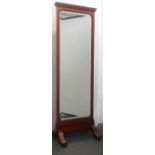 Early 20th century dressing mirror - The bevelled mirror with a mahogany frame and with dentil