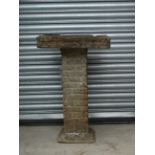 A reconstituted stone bird bath, height 66cm, 40.5 x 40.5cm.