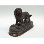 Bronze Sculpture after P.J. Mene (1810-1879) - A patinated bronze sculpture of a spaniel gundog with