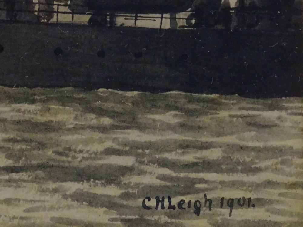 C.H. LEIGH (XIX-XX) Marine School Paddle Steamer Yacht Inspecting The Military Fleet Paddle - Image 3 of 11