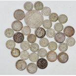 Coins - A George V silver half crown 1916, ten Victorian silver sixpences; 1857, 1874, 1877, 1880,