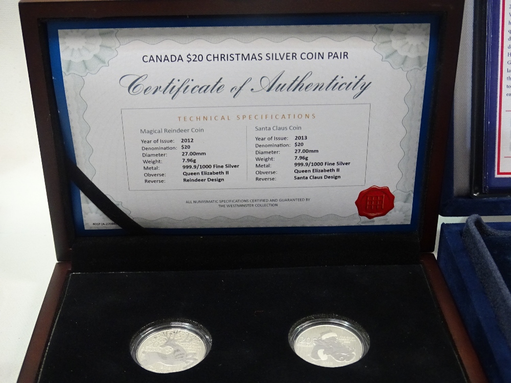 Coins (many cased) - 2012 $ fine silver coin, 2013 $10 fine silver coin, 2014 $20 fine silver - Image 2 of 7