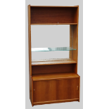 Mid Century Furniture - A teak mirrorback wall dresser by Gibbs Furniture, with twin sliding doors