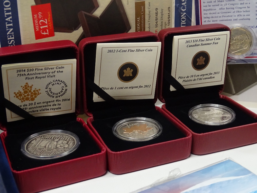 Coins (many cased) - 2012 $ fine silver coin, 2013 $10 fine silver coin, 2014 $20 fine silver - Image 5 of 7