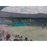 EDWARD DAWSON (1941-1999) Centre Court, Wimbledon Print Signed Framed and glazed Overall size 67 x