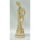 Classical Statuary - A resin model of a classical nude lady raised on a turned oval base, after A.