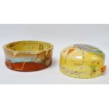 Linda Styles Ceramics - A signed domed top and a similiar flat sided bowl, the bowl height 7cm,