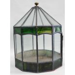 Hendecagon Terrarium - An eleven sided polygon Victorian style terrarium with stained glass sections