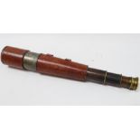 Telescope - Broadhurst Clarkson & Co Ltd, a four sectional, three draw brass telescope with