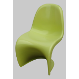 Werner Panton Chair - A pale yellow fibreglass cantilever chair, height 82.5cm.