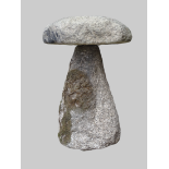 Cornish Granite Staddle Stone - A circular tapering based stone, height 72cm.