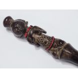 Ethnographic Native Tribal - An African ceremonial dark hardwood Kibango staff from the Luba
