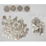 Coins - Seventeen Victorian shillings, four Edwardian shillings, sixteen George V shillings,