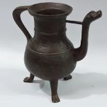 Archaic Heavy Bronze Vessel - A bulbous handled vessel, the spout modelled as a zoomorphic animal'