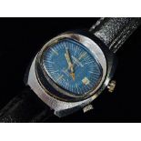 Sicura 1970s Memostar - An early 1970s gentleman's mechanical alarm wristwatch with chromiun covered