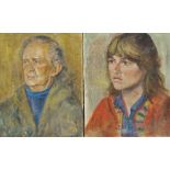 Indistinctly labelled verso Mid XX Portrait of a Cornish Gentleman and Portrait of a Lady A pair