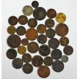 Coins - A 1806 George III half penny, a 1799 George III penny, a George III 1769 Ireland, a 1750