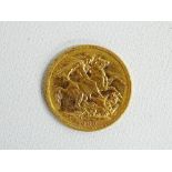 Sovereign - 1889 a Queen Victoria gold coin, weight 8g.