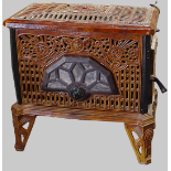 French Enamel Stove - A circa 1900 cast iron stove marked 'Pied-Selle', Noel No.406, decorated