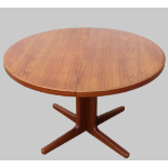 Danish Vejle Stole og Mobelfabrik - A teak circular extending pedestal table (no leaves), marked