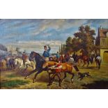 The Horse Fair Oil on canvas Framed Picture size 59.3 x 89.6cm Overall size 80 x 110.5cm