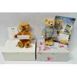 Steiff Bears - A Monty The Steiff Gardener Bear, height 25cm, boxed, together with Sebastian