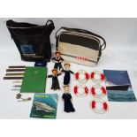 Cruise Liner Memorabilia - To include toy lifebuoys, toy sailor dolls, penknives, travelling bags