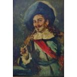 HENRIE PITCHER (XIX-XX) Cavalier Smoking a Clay Pipe Oil on board Signed and dated 04 Framed Picture