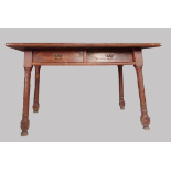 Arts and Crafts - In the manner of Wylie & Lochhead, an oak table with two short drawers to the