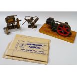 Scale Live Steam Engines - Stuart Turner Ltd, a mill engine on a wooden plinth, height 10.3cm,