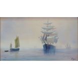 ROBERT PIPER Marine School Sea Mists Oil on canvas board Signed Framed Picture size 28.7 x 49cm