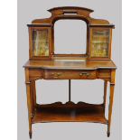 Mahogany Display Cabinet - A late 19th century breakfront crossbanded mahogany mirrored and glazed