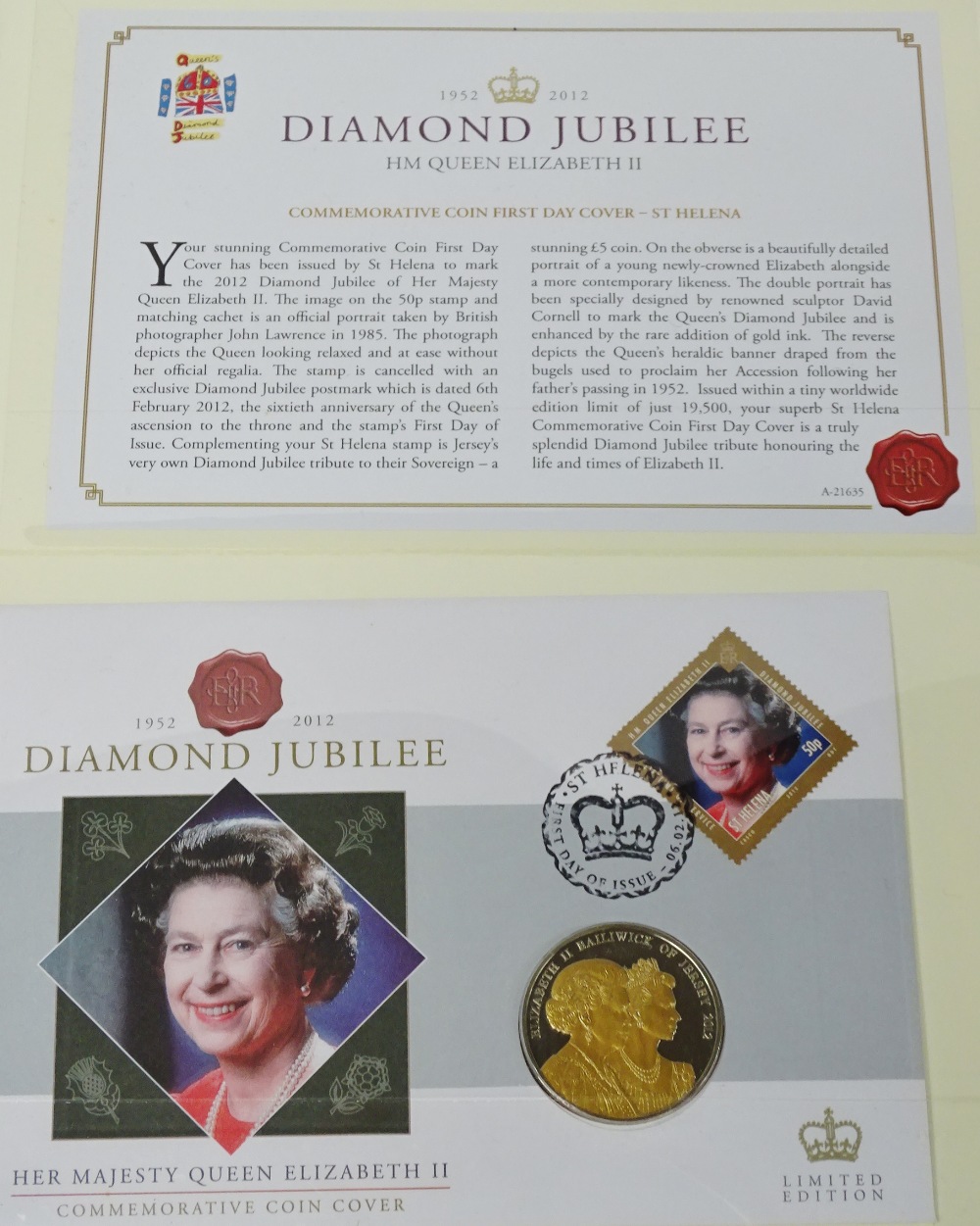 COINS - A Diamond Jubilee folder containing 22 coins, to include £5, £2, crowns, $1, another - Image 2 of 2
