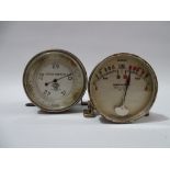 Motoring - A mid century Smiths dashboard mounted motoring aneroid barometer, diameter 8.8cm,