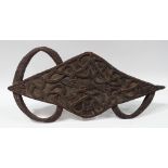 Ethnographic Native Tribal - A Papua New Guinea turtle shaped carved wooden katinka (plate), bears