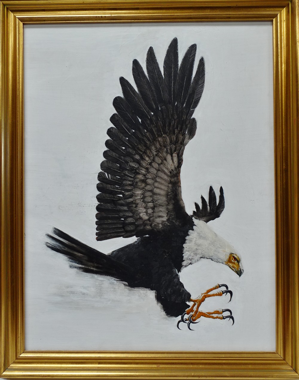 GABRIELLE ALLOTSON (XX) Zambia The African Fish Eagle Oil on panel Inscribed verso Framed Picture - Image 8 of 10