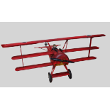 Scale Radio Controlled Aeroplane - A Fokker Triplane in Von Richtovens markings, length 115cm,