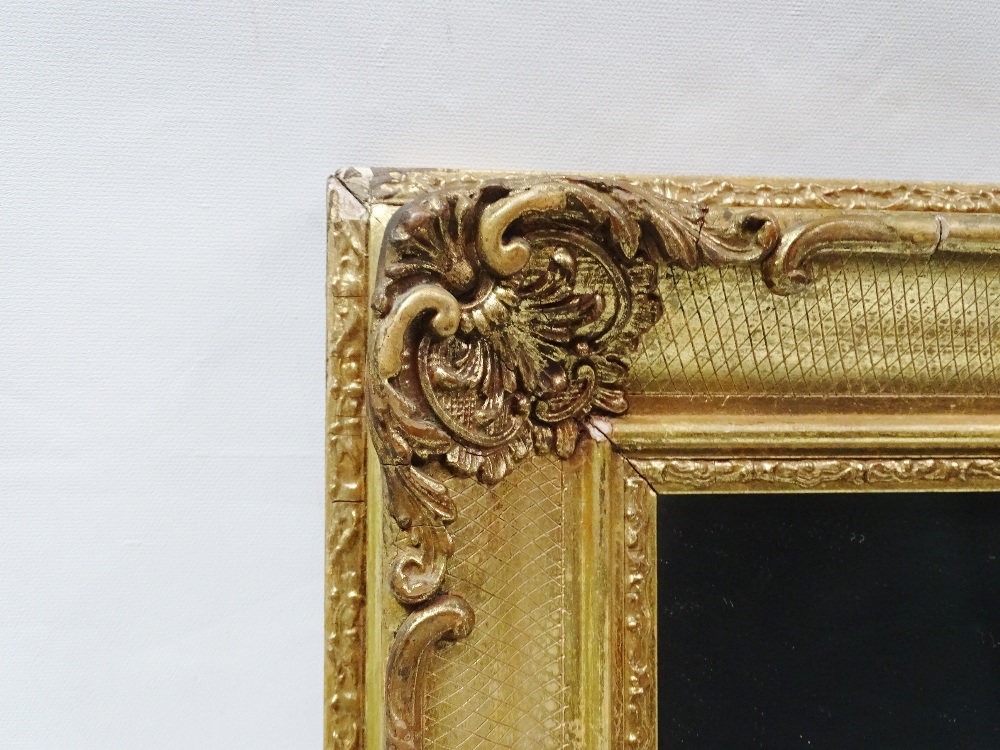 19th Century Wall Mirror - A gilt framed wall mirror with cross hatch decoration to moulding, height - Image 2 of 3