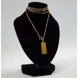 24ct Gold Ingot Necklace - A Degussa Feingold 999.9 10g ingot on a gilt chain, with stamped