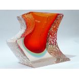 Murano Glass - A Summerso (Submerso) art glass vase, height 14cm.