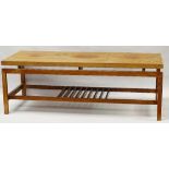 Mid Century Teak - A Remploy floating top coffee table with under tier, height 42.7cm, length 122cm,