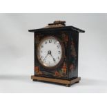 Dipple & Son Norwich mantle clock - An Edwardian inlaid mahogany mantle clock with white painted