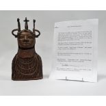 Benin bronze - A male bust, height 29cm. Provenance: Written provenance from the vendor. This bust