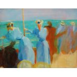 ROSE HILTON (1931-2019) A Trip To The Seaside Oil on canvas Signed and titled verso Picture size