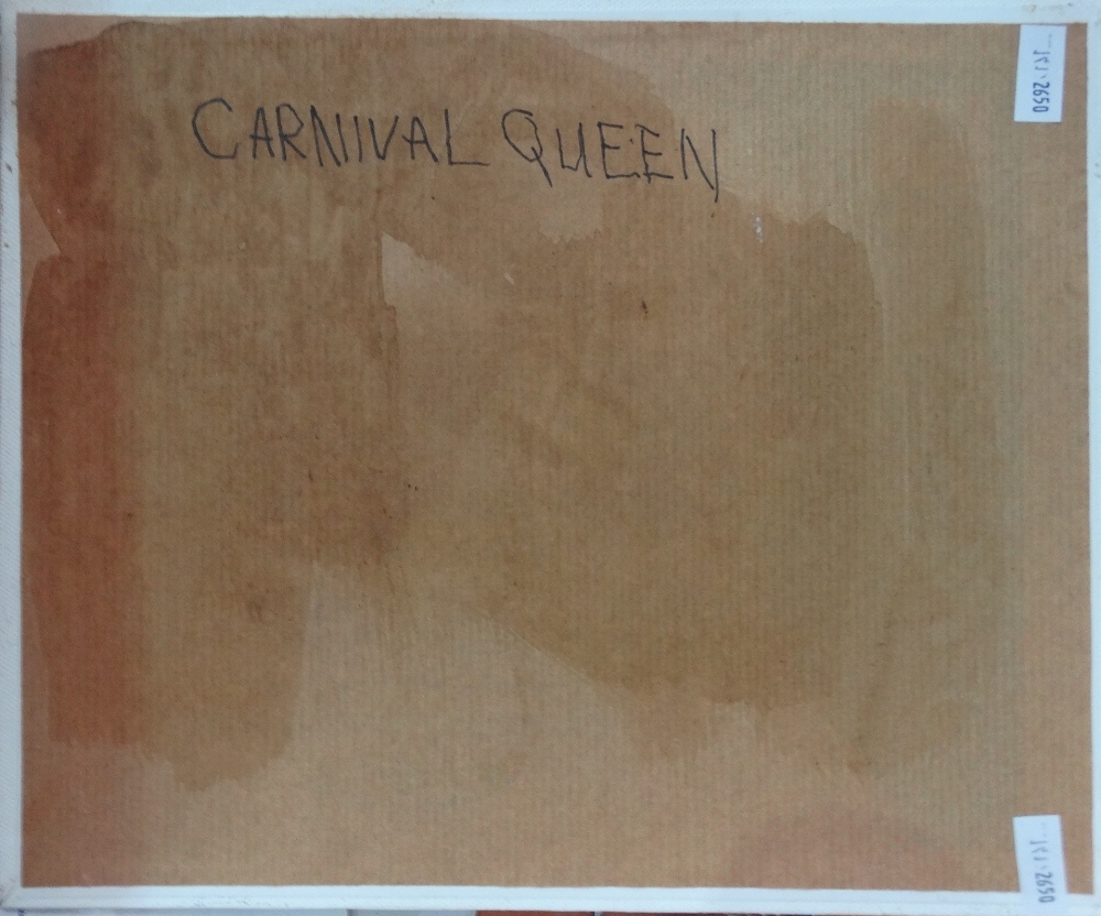 In the manner of FRED YATES (1922-2008) Carnival Queen Oil on board - Image 3 of 3