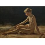 KARL KEINKE Late 19th Century German School The Bather Oil on canvas Signed, signed verso Framed
