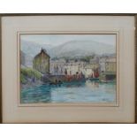H.CALLEN (XIX-XX) Polperro Harbour Watercolour Signed and titled verso Framed and glazed Picture